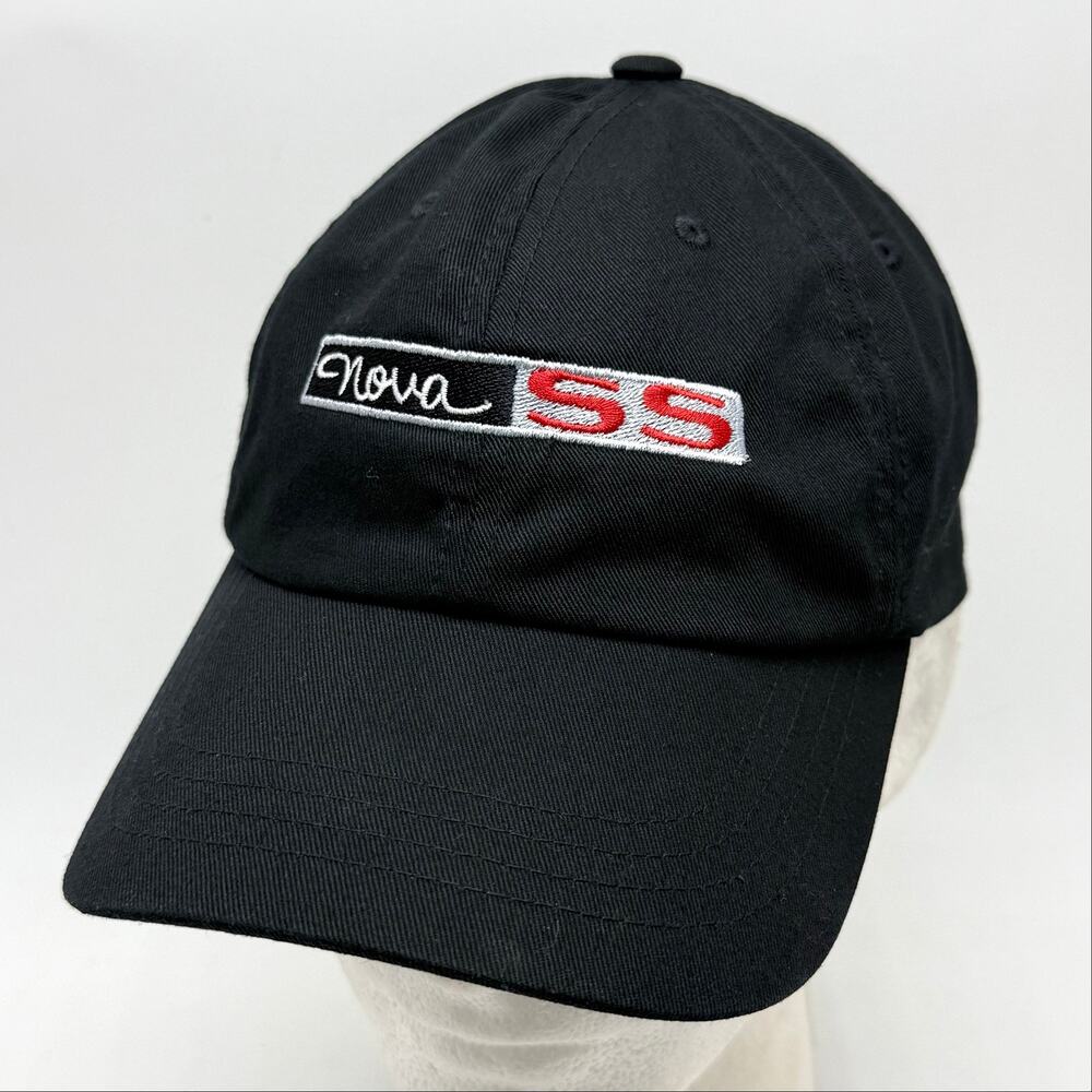 Chevy Nova SS Baseball Cap Black Dad Hat Strapback Embroidered Logo Chevrolet